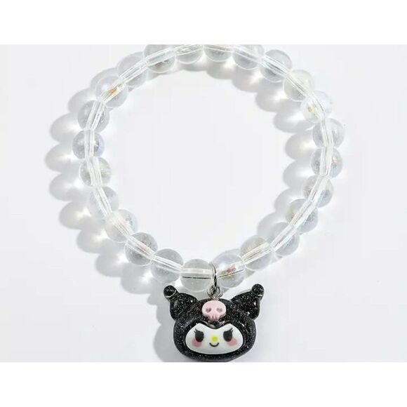 Brand New! Kuromi Bead and Crystal Bracelet! So Cute and So On Trend - Picture 1 of 1